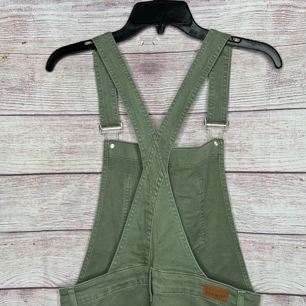Judy Blue Denim Sage Green Overall Skirt Dress Size Large New - Picture 5 of 12